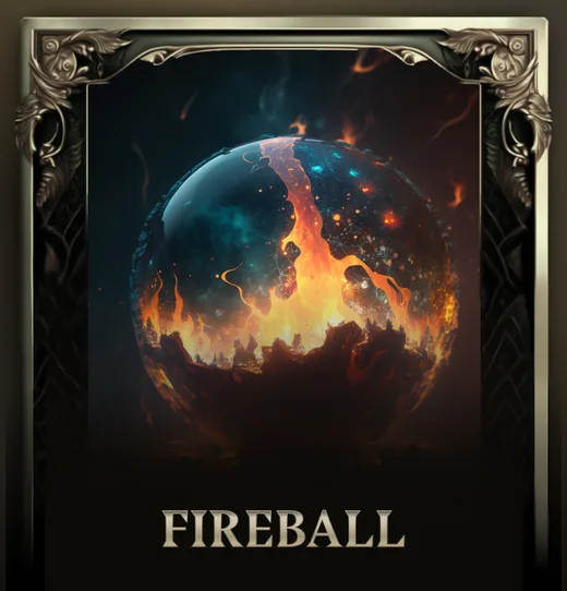 Fireball attack card